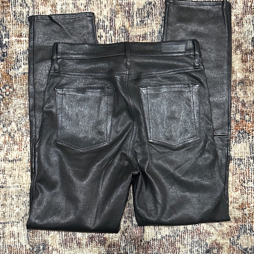 AG Adriano Goldschmied 100% Lambs Leather Straight Leg Pants - Picture 5 of 7